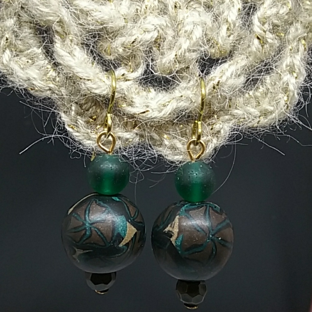Bronze ball earrings